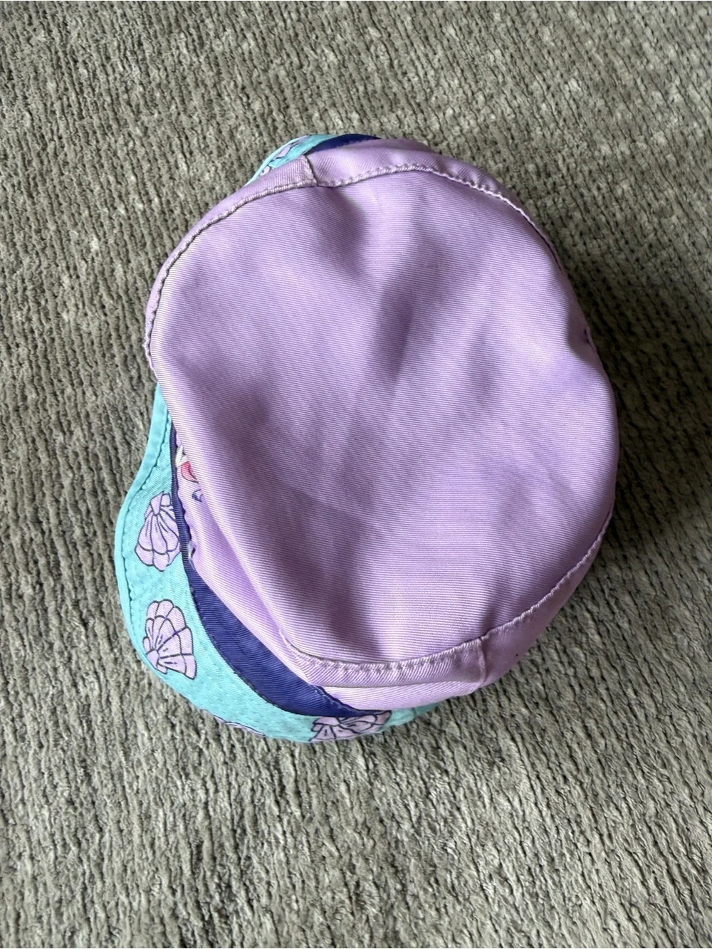 Disney Princess Ariel Little Mermaid Reversible Bucket Hat OSFM Seashell Y2K